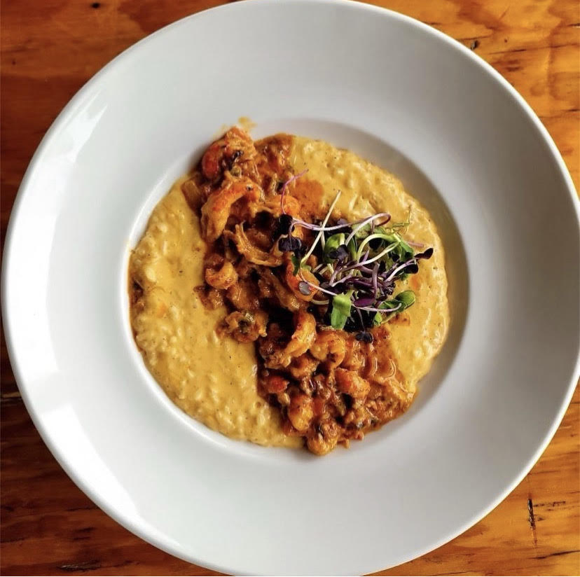 Blackened Crawfish Tails with Popcorn Grits