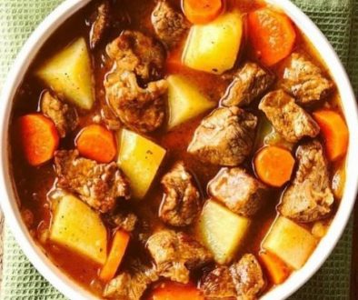 Close up photo of beef stew